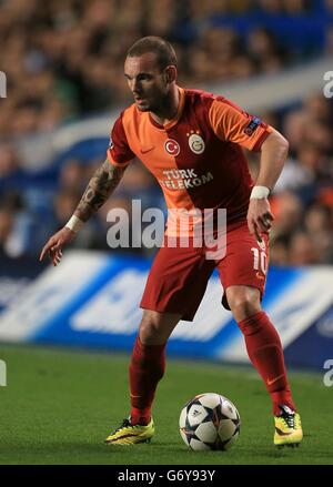 Soccer - UEFA Champions League - Round of 16 - Second Leg - Chelsea v Galatasaray - Stamford Bridge. Wesley Sneijder, Galatasaray Stock Photo