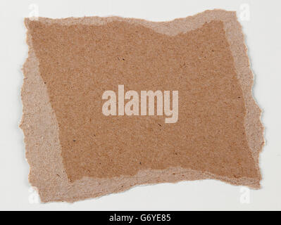Piece of torn brown paper Stock Photo