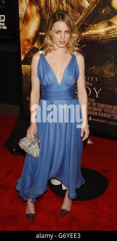 Australian actress Melissa George, arrives for the film premiere of Troy, held at the Ziegfield Theatre in New York City, USA. Stock Photo