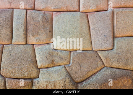 Abstract image of an Incan dry-stacked wall in Cusco, Peru Stock Photo