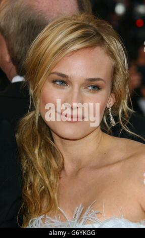 Star of the film Diane Kruger arrives for the premiere of Troy, at the Palais de Festival during the 57th Cannes Film Festival in France. Stock Photo