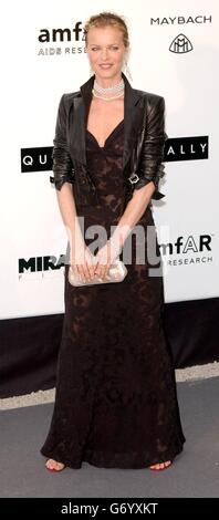 Eva Herzigova arrives for the amfAR party at Le Moulin de Mougins restaurant, as part of the 57th Cannes Film Festival in France. Stock Photo