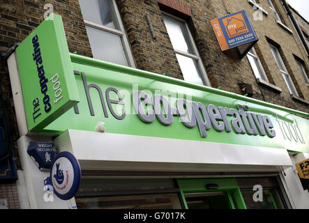 A branch of The co-operative food store in Islington, north London. Stock Photo