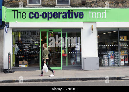 A branch of The co-operative food store in Islington, north London. Stock Photo