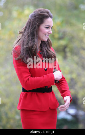 The Duchess of Cambridge officially opens the Visitor's Centre at the Botanical Gardens in Christchurch, New Zealand, during their three-week tour of Australia and New Zealand. Stock Photo