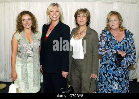 (From left to right) Julia Sawalha, Amanda Readman, Lynda Bellingham and Sylvia Simms arrive at Gordon Ramsay's temporary restaurant in Brick Lane, east London for 'Hell's Kitchen' - the ITV reality cooking show, featuring 10 celebrities manning the kitchen. Hosted by Angus Deayton, the show will see the worst celebrity chefs voted off by the public. Stock Photo