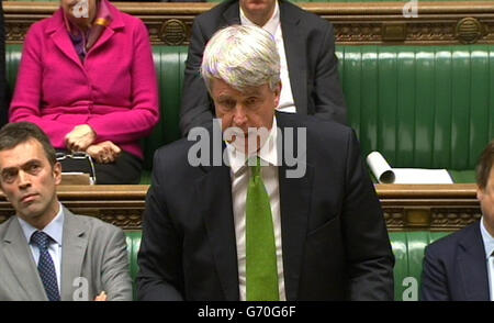 Leader of the House Andrew Lansley speaks in the House of Commons after Labour MP John Mann was granted an urgent question on parliamentary standards in the Commons. Stock Photo