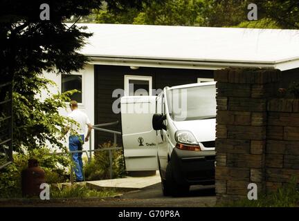 A van arrives in front of the house on the remote Isle of Seil where Frances Shand Kydd, the 68-year-old mother of the late Diana Princess of Wales, died at her home. It is understood that a member of Mrs Shand Kydd's staff and a staff nurse were the only people inside the house. Stock Photo