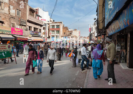 On the street. in Amritsar, Punjab.  It is home to the Harmandir Sahib (Golden Temple), the spir Stock Photo