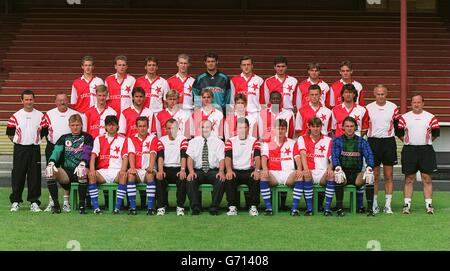 Slavia Praha Team. UEFA Champions League 1996/7 - Soccer. Stock Photo