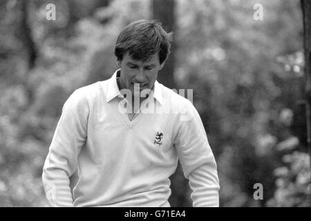 Golf - 1986 British Masters - Nick Faldo - Woburn Golf and Country Club. Nick Faldo during the third round of the Dunhill British Masters golf tournament at the Woburn Golf and Country Club. Stock Photo