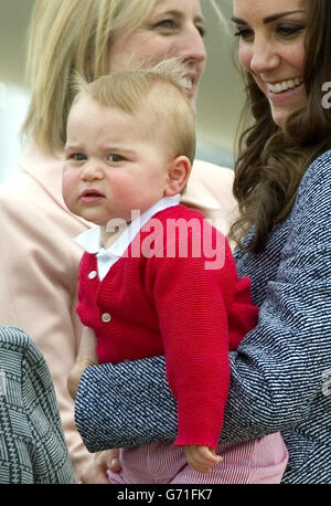 Prince George departs Canberra on the Royal Australian Air Force aircraft to transfer to an international commercial flight to London during the eighteenth day of their official tour to New Zealand and Australia. Stock Photo