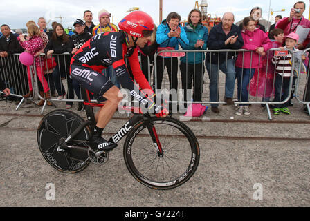 BMC Racing Team's Cadel Evans at the start of stage one of the 2014 Giro D'Italia. Stock Photo