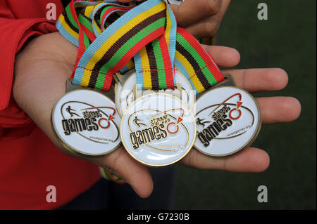 Soccer - StreetGames Football Pools Fives - Goals Plymouth Stock Photo