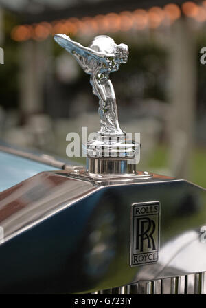 Rolls Royce Waterspeed Phantom Drophead Coupe launch - London. Detail of the Rolls Royce Phantom II Continental which was built for Sir Malcolm Campbell in 1933, London Stock Photo