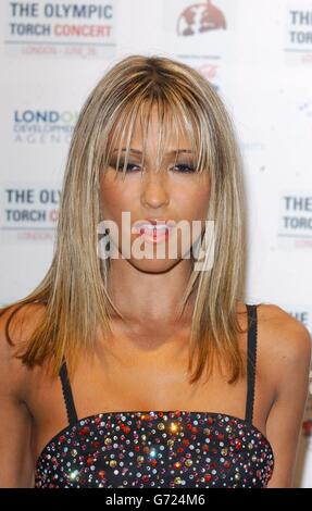 Singer Rachel Stevens poses for photographers backstage, before performing at the Olympic Torch Concert in The Mall, central London, a free concert organised by Visit London and The Greater London Authority to celebrate the arrival of the Olympic torch in London. PA Photo : Ian West Stock Photo