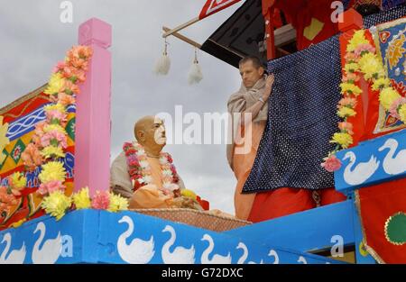 Hare Krishna devotee in the streets of Curitiba downtown Stock