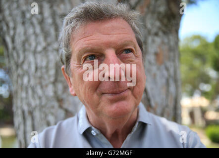 England Manager Roy Hodgson after the press conference at the Vale Do Lobo Resort, Portugal. Stock Photo