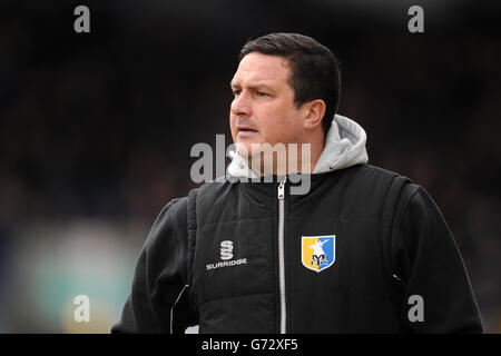 Soccer - Sky Bet League Two - Mansfield Town v Chesterfield - One Call Stadium. Paul Cox, Mansfield Town manager Stock Photo