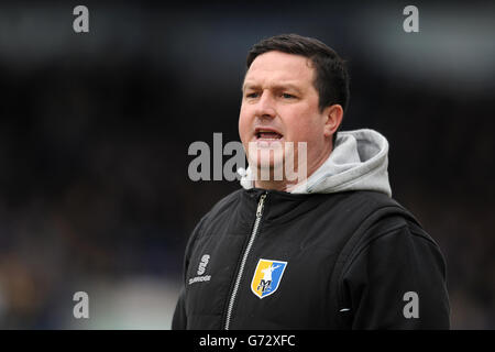 Soccer - Sky Bet League Two - Mansfield Town v Chesterfield - One Call Stadium. Paul Cox, Mansfield Town manager Stock Photo