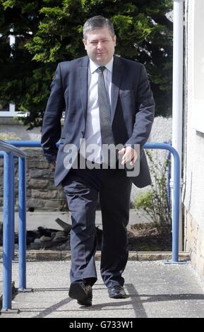 Lord Advocate Frank Mulholland arrives at Kelso Police station in Scotland for a police briefing on the fatal Jim Clark Rally crash. Stock Photo