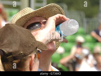 James Hewitt, the former lover of Diana, Princess of Wales, who was released on bail Thursday after being arrested by police in a drugs bust, drinks from a bottle at the Game Fair at Blenheim Palace in Oxfordshire. Hewitt, 46, was arrested in the street near his home in Chelsea, west London, along with TV presenter Alison Bell, 37, a former girlfriend of the Earl of Wessex, who he has been seeing for three months. Stock Photo