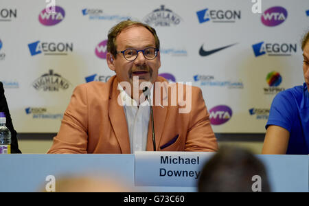 Michael Downey the LTA Chief Executive speaking at a press conference during The Aegon International Tournament at Devonshire Park, Eastbourne, Southern England. June 20, 2016. Simon  Dack / Telephoto Images Stock Photo