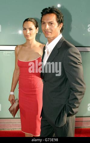 Benjamin Bratt and wife Talisa Soto arriving at the Catwoman Premiere