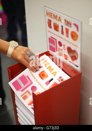 The UK's first Hema shop opens. The first Hema shop in the UK opens in Victoria Place in central London. Stock Photo