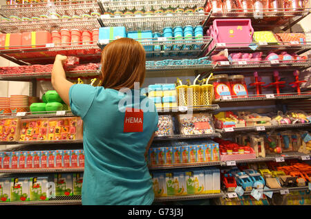 The first Hema shop in the UK opens in Victoria Place in central London. Stock Photo