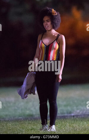 The new Doctor's companion Pearl Mackie spotted filming at Cardiff University in Cardiff, South Wales. Stock Photo