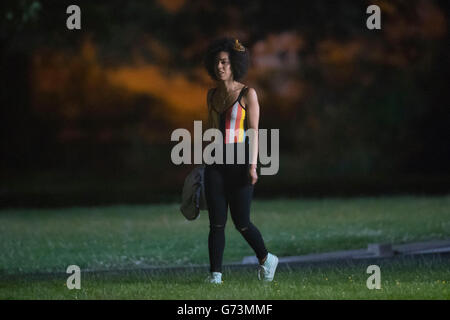 The new Doctor's companion Pearl Mackie spotted filming at Cardiff University in Cardiff, South Wales. Stock Photo