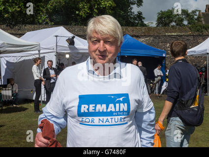Stanley Johnson, politician, author and father of Boris Johnson, speaks to the media about the UK's  vote to leave the EU Stock Photo
