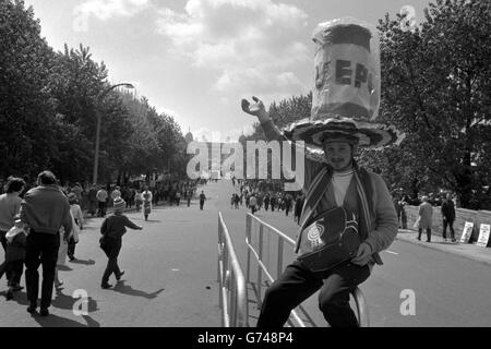 Neville Holmes, of Liverpool, on Wembley's Olympic Way before the FA Cup final where Liverpool meet Arsenal. Stock Photo