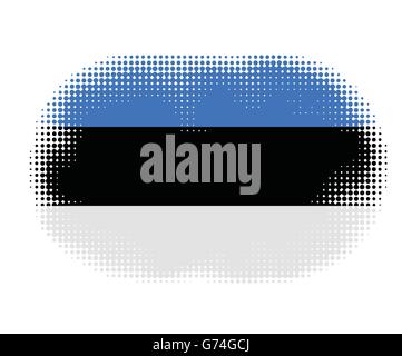 Estonia flag symbol halftone vector background illustration Stock Vector