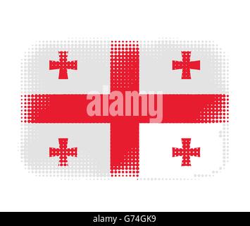 Georgia flag symbol halftone vector background illustration Stock Vector