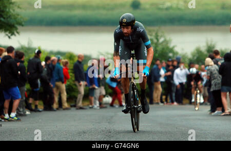 Cycling - 2014 National Time Trial Championships - Day One. Sir Bradley Wiggins during day one of the National Time Trial Championships, Monmouthshire. Stock Photo