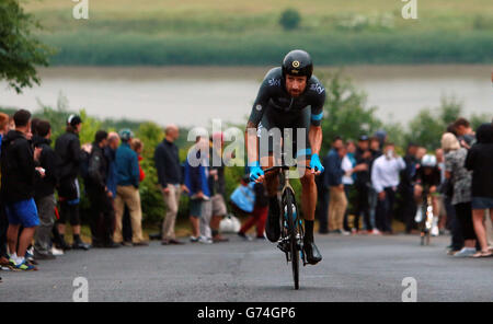 Cycling - 2014 National Time Trial Championships - Day One. Sir Bradley Wiggins during day one of the National Time Trial Championships, Monmouthshire. Stock Photo