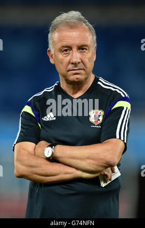 Japan manager Alberto Zaccheroni during a training session at Arena das Dunas in Natal Stock Photo