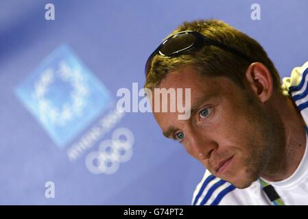 British swimmer Stephen Parry from Manchester at the Olympic Aquatic Centre in Athens, Greece. Stock Photo