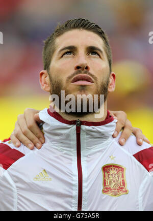 Soccer - FIFA World Cup 2014 - Group B - Spain v Chile - Maracana. Spain's Sergio Ramos Stock Photo