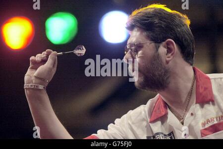 England's Martin Adams during a second round match against Steve Coote in the Embassy World Darts Championships at the Lakeside Country Club, Frimley Green, Surrey. Stock Photo