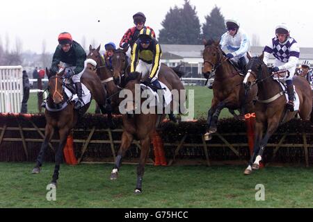 Horse racing from Fakenham Stock Photo