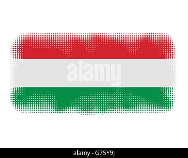 Hungary flag symbol halftone vector background illustration Stock Vector