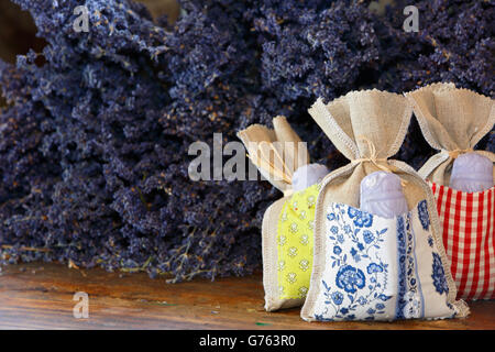 Dried Lavender, scent bags, Provence, France / souvenir Stock Photo