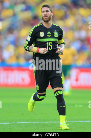 Soccer - FIFA World Cup 2014 - Group B - Australia v Spain - Arena da Baixada. Spain's Sergio Ramos Stock Photo