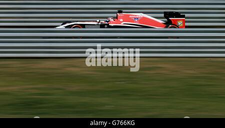 Motor Racing - Formula One Mid Season Testing - Day Two - Silverstone. Marussia's Max Chilton during Mid Season Testing at Silverstone Race Track, Towcester. Stock Photo