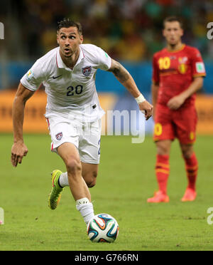 Soccer - FIFA World Cup 2014 - Round of 16 - Belgium v USA - Arena Fonte Nova. Geoff Cameron, USA Stock Photo