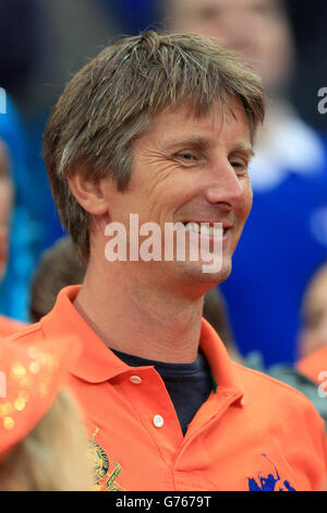 Former Netherlands goalkeeper Edwin van der Sar in the stands before the FIFA World Cup Semi Final at the Arena de Sao Paulo, Sao Paulo, Brazil. Stock Photo
