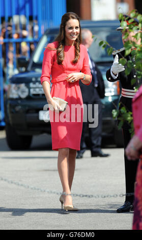 The Duchess of Cambridge during her visit to a M-PACT (Moving Parents and Children Together) Plus Counselling programme at the Blessed Sacrament School in Islington, North London. Stock Photo